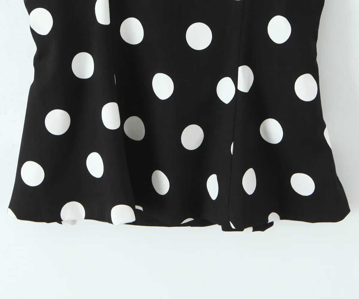 HH Summer Woman Black Polka Dot Backless Bow Decoration Neck Halter Vest Tops Fashion Women Sleeveless Backless Sexy Tops