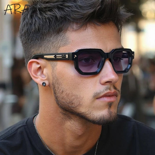 Polarized Square Sunglasses for Men — Vintage Rectangle UV400 Driving Shades