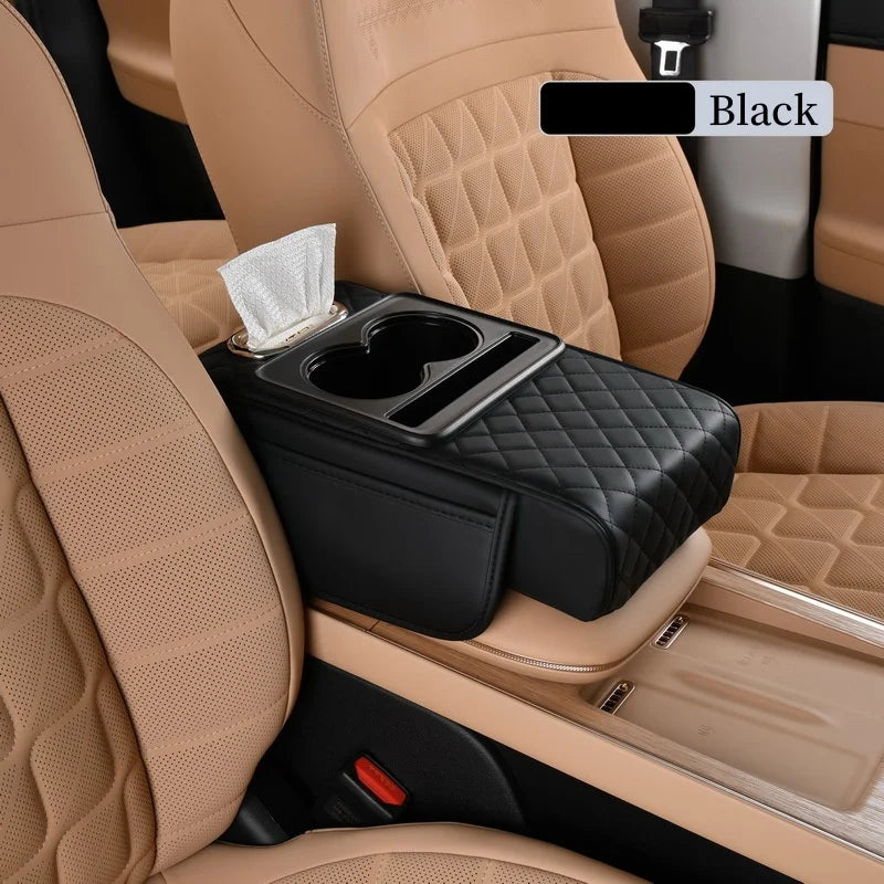 Car Center Console Cover, Leather Armrest Cover for Car, Universal Middle Console Cushion