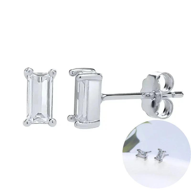 925 Sterling Silver Tassel Hoop Earrings for Women - White Zircon