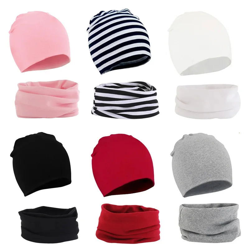 Baby Beanie and Scarf Set - 2-Piece Candy Color Toddler Hat
