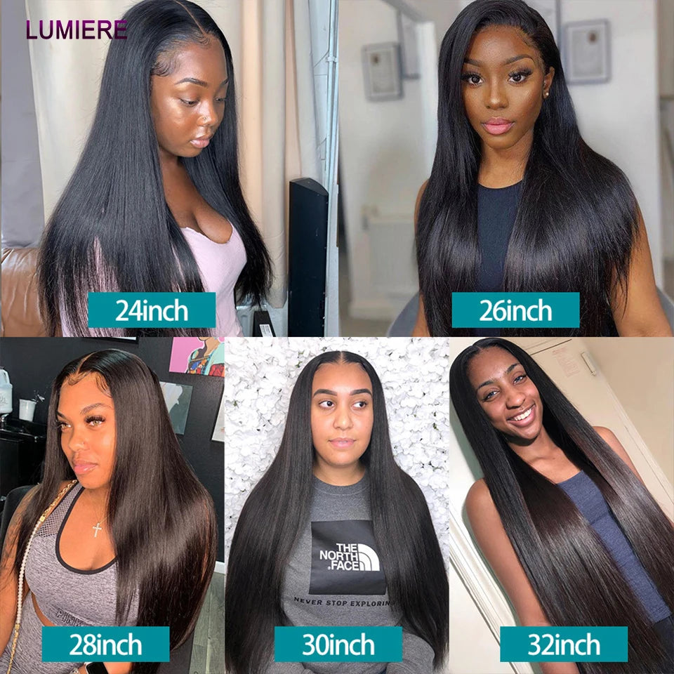 32 Inch 18A Bone Straight Human Hair Bundles 3/4 Bundles Hair 100% Raw Human Hair Bundles Deal Brazilian Virgin Hair Extensions