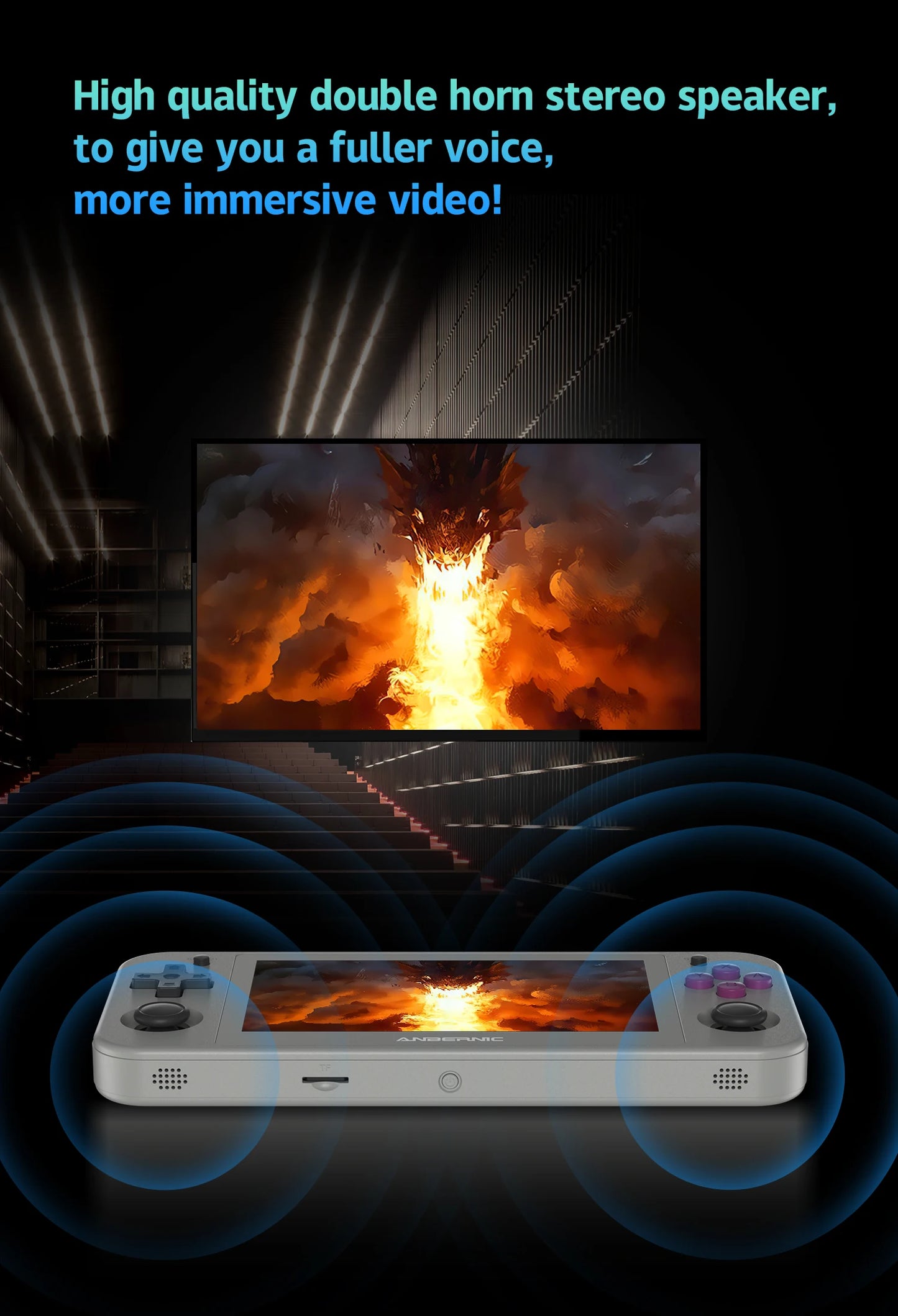 Anbernic RG505 New Handheld Game Console Android 12 System Unisoc Tiger T618 4.95-INCH OLED With Hall Joyctick OTA Update
