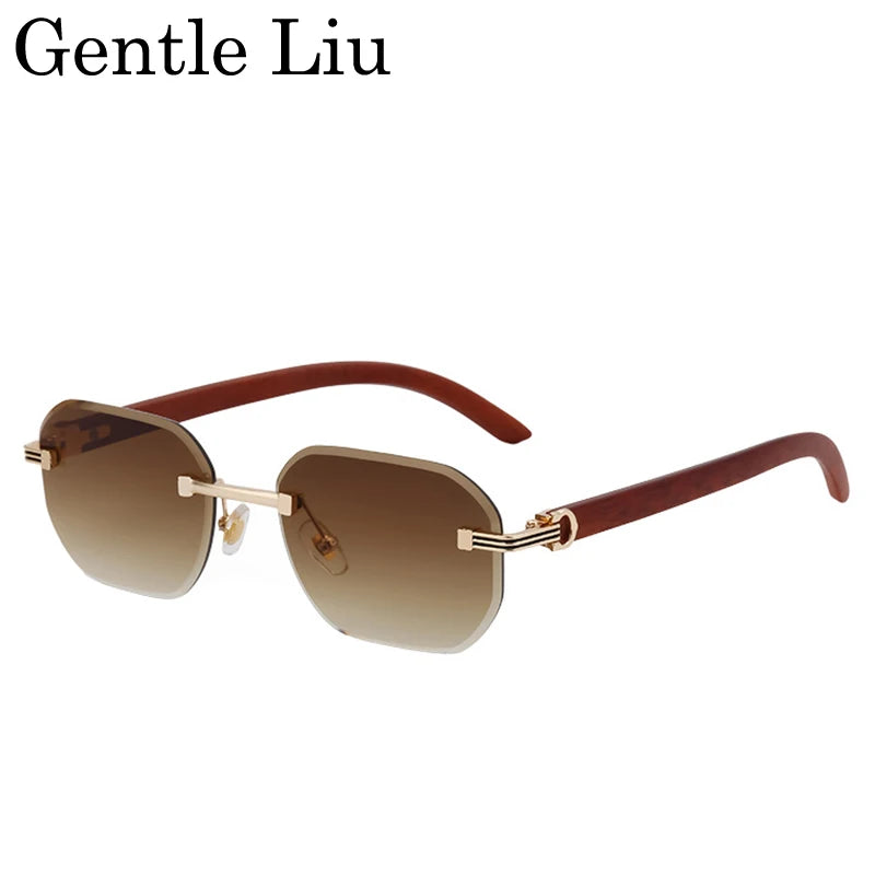Rimless Square Sunglasses for Men — UV400 Anti-Blue-Light