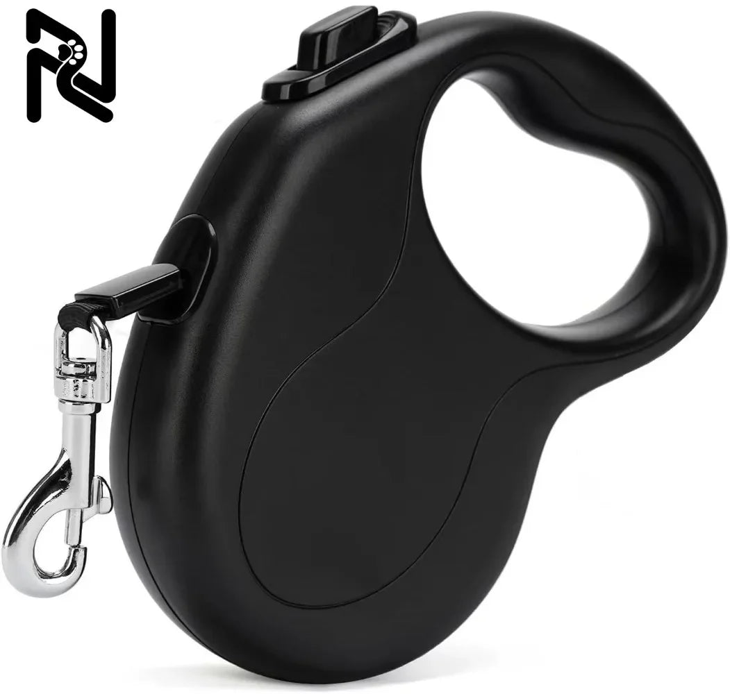 Heavy-Duty Retractable Dog Lead - 5m/8m One-Hand Brake, Black