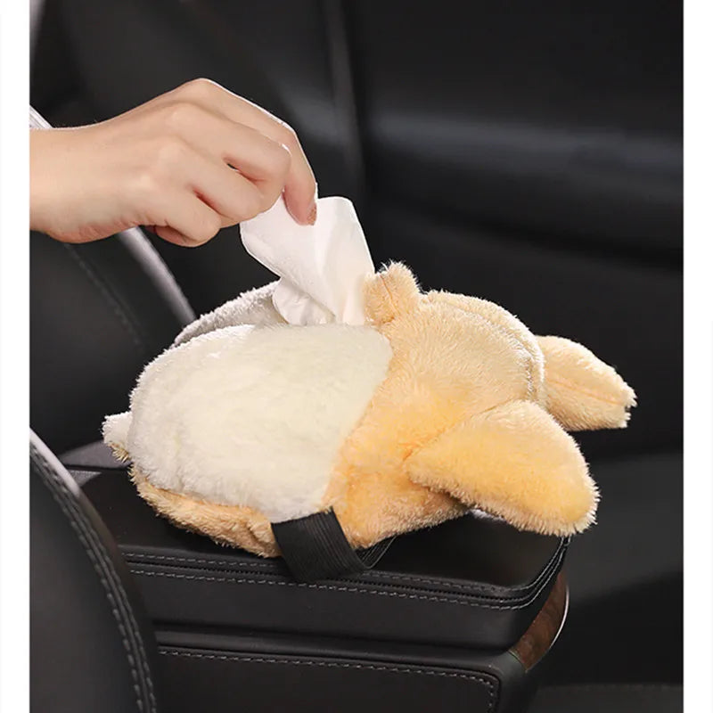 duck Creative  Ass Tissue Box Soft Cartoon Paper Napkin Case Cute Animals Car Paper Boxes Lovely Napkin Holder for Car Seat