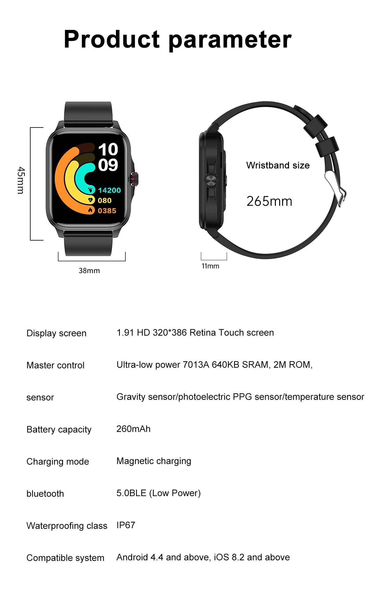 2026 New Health smart Watch Heart Rate Blood Oxygen Blood Pressure Monitoring Bluetooth Call GPS Movement Trajectory Smartwatch