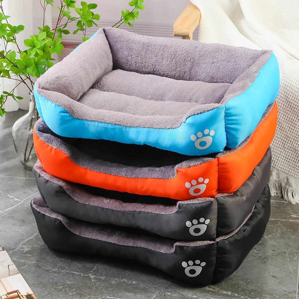 Soft Square Dog & Cat Bed — Washable Elastic Pet Sofa Cushion