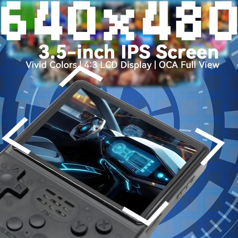 R40s pro Retro Game Console 3.5'' IPS Screen Arkos Auex Linux System 256GB 30000+ Games Portable Video Handheld Game Console