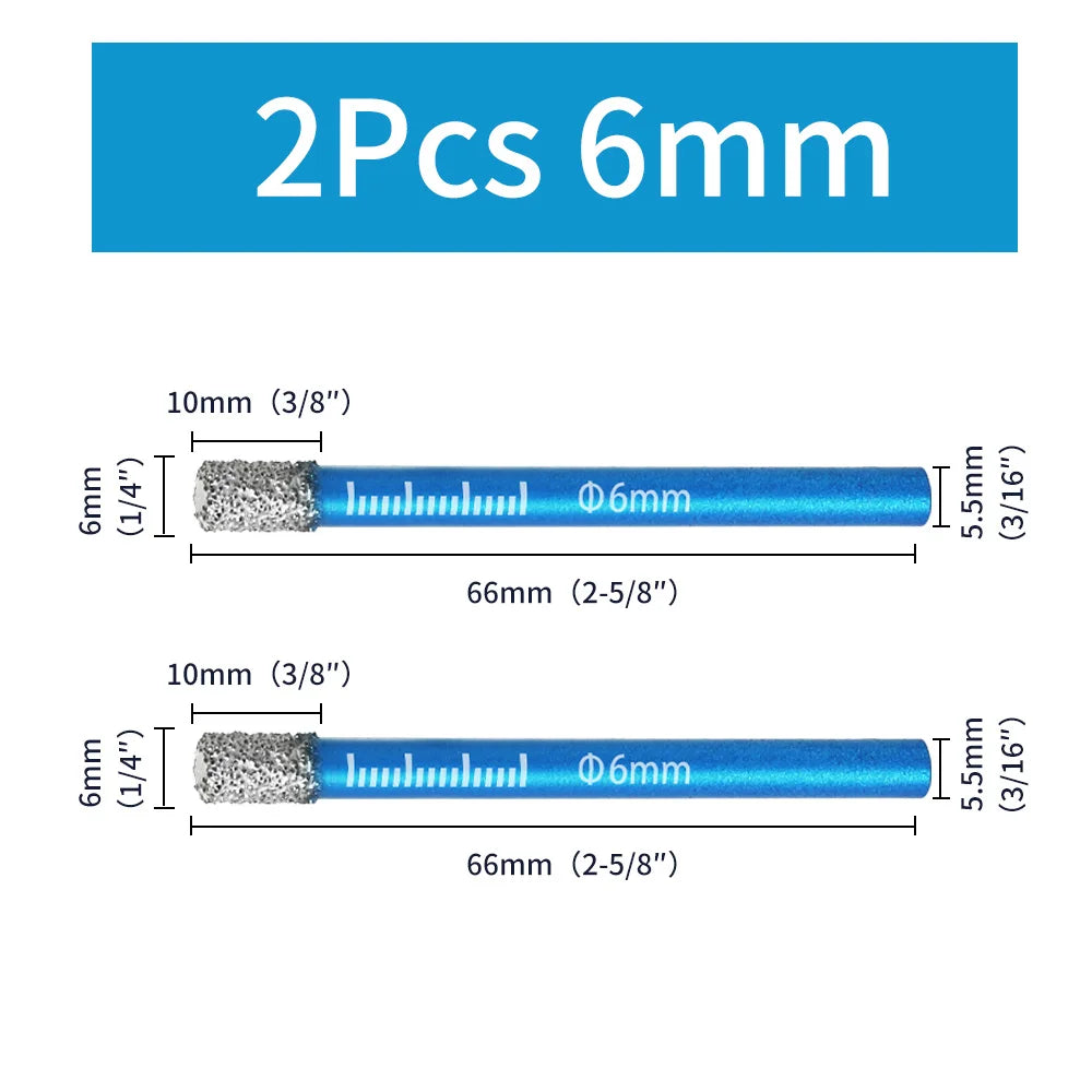 Diamond Brazed Dry Drilling Bit Porcelain Cup Saw Ceramic Marble Granite Tile Hole Opener Hole Saw Cutter 1Pc 5-16mm Round Shank