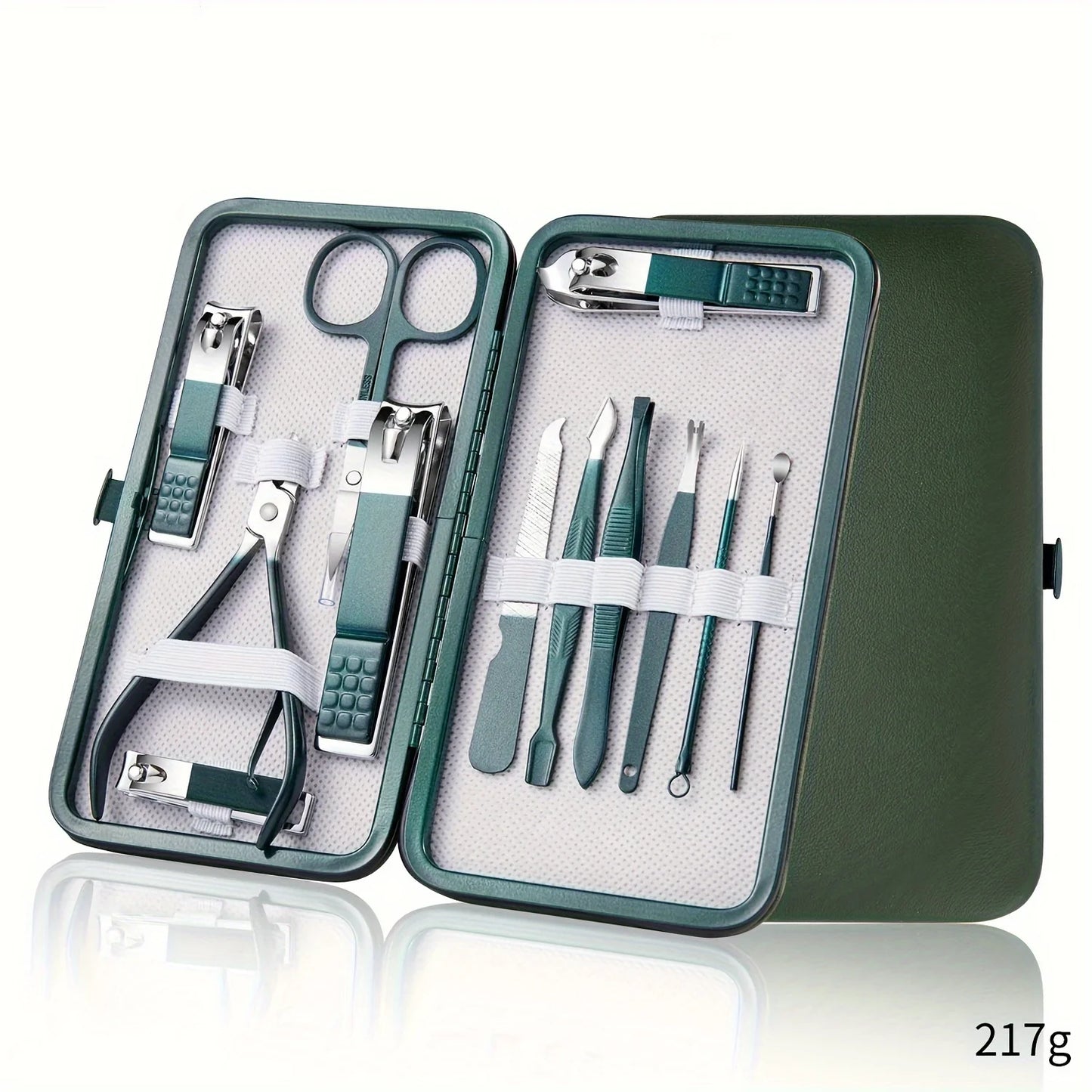 Professional 7-18 Piece Nail Care Kit Stainless Steel Manicure & Pedicure Set with Travel Case for On-the-Go Grooming