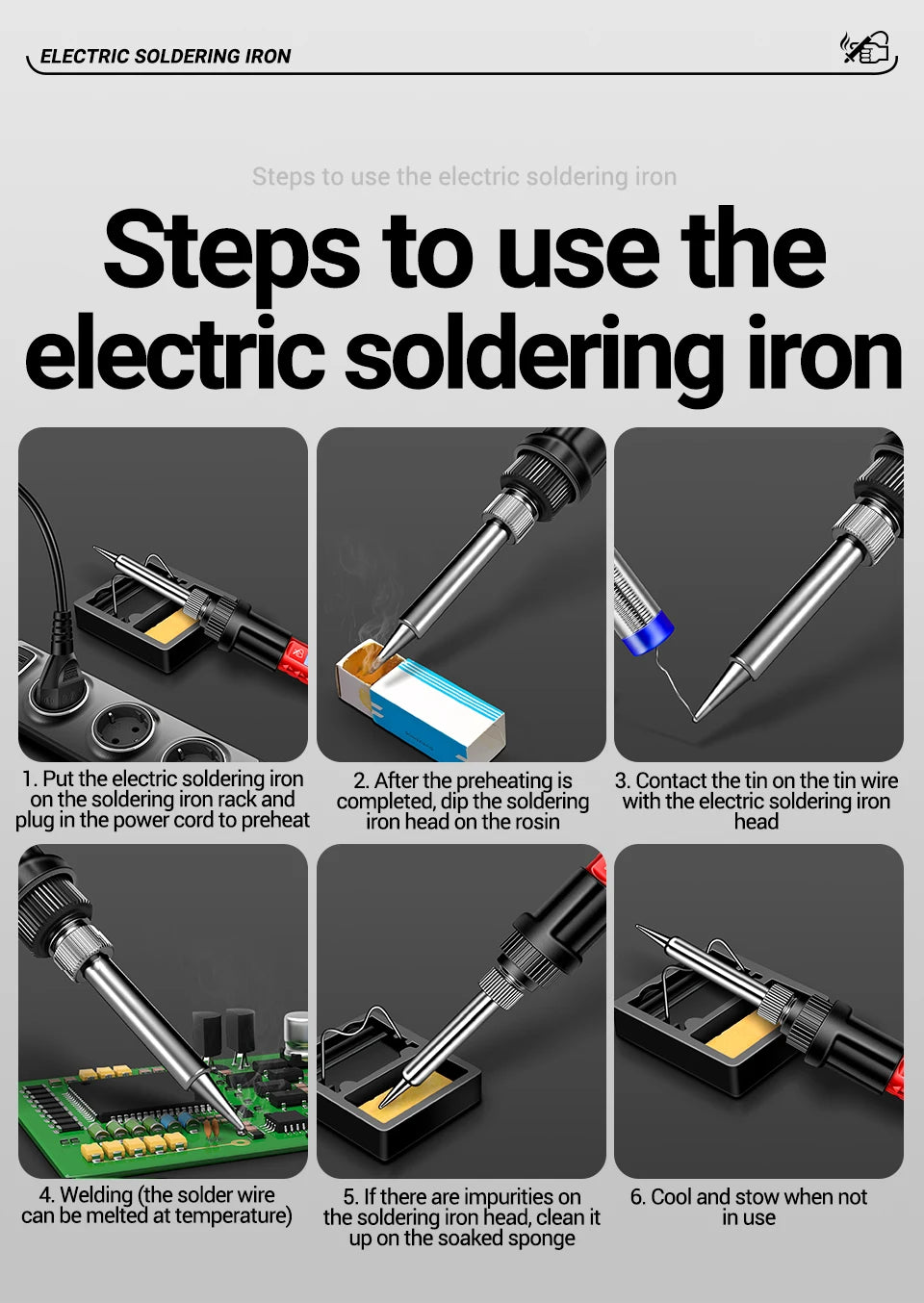ANENG SL106 Electric Soldering Iron 110V/220V Adjustable Temperature Welding Solder US/EU Plug Professional Welding Tool