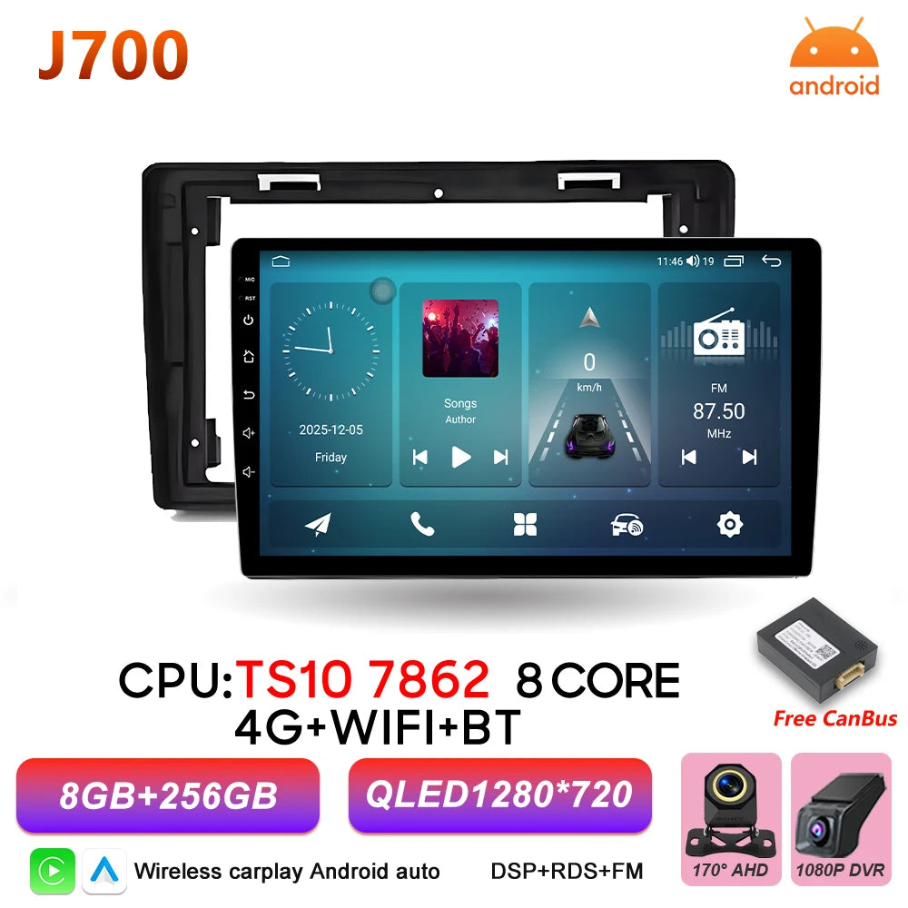 10" Android Car Radio with Wireless CarPlay & GPS — Dodge RAM 1500 (2008-2012)