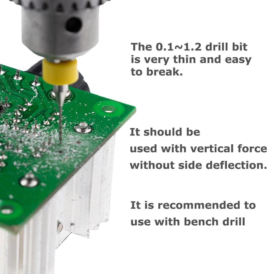 PCB Micro Drill Bits, 3.175 mm Shank, 0.1 to 6.8 mm