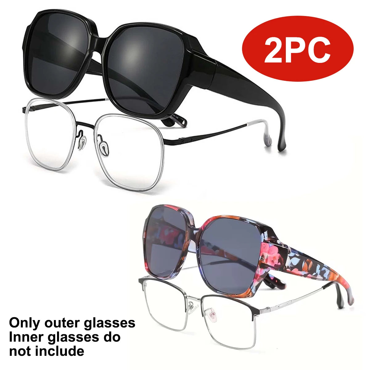 Fit-Over Sunglasses — Wrap-Around UV400 for Prescription Glasses