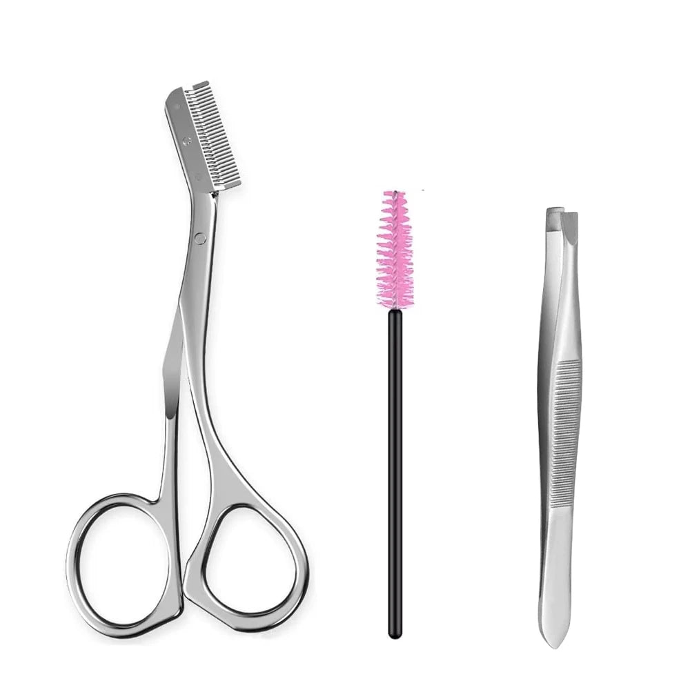 1 set of eyebrow grooming tools, eyebrow grooming scissors with comb, gift for both men and women, facial razor, makeup tools