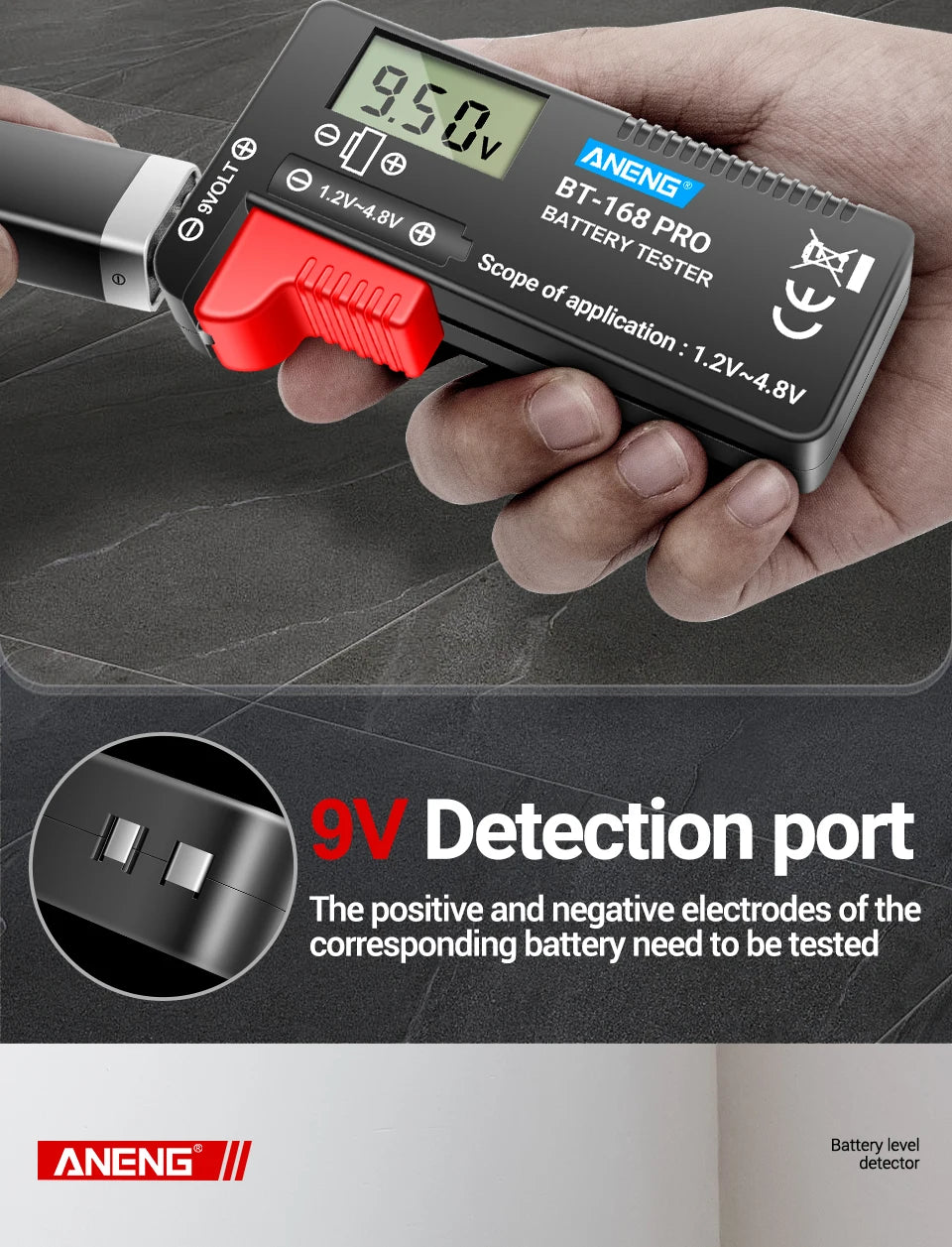 ANENG BT-168 PRO Digital Battery Tester Checkered load analyzer Display Check AAA AA Button Cell Lithium Capacity Universal test