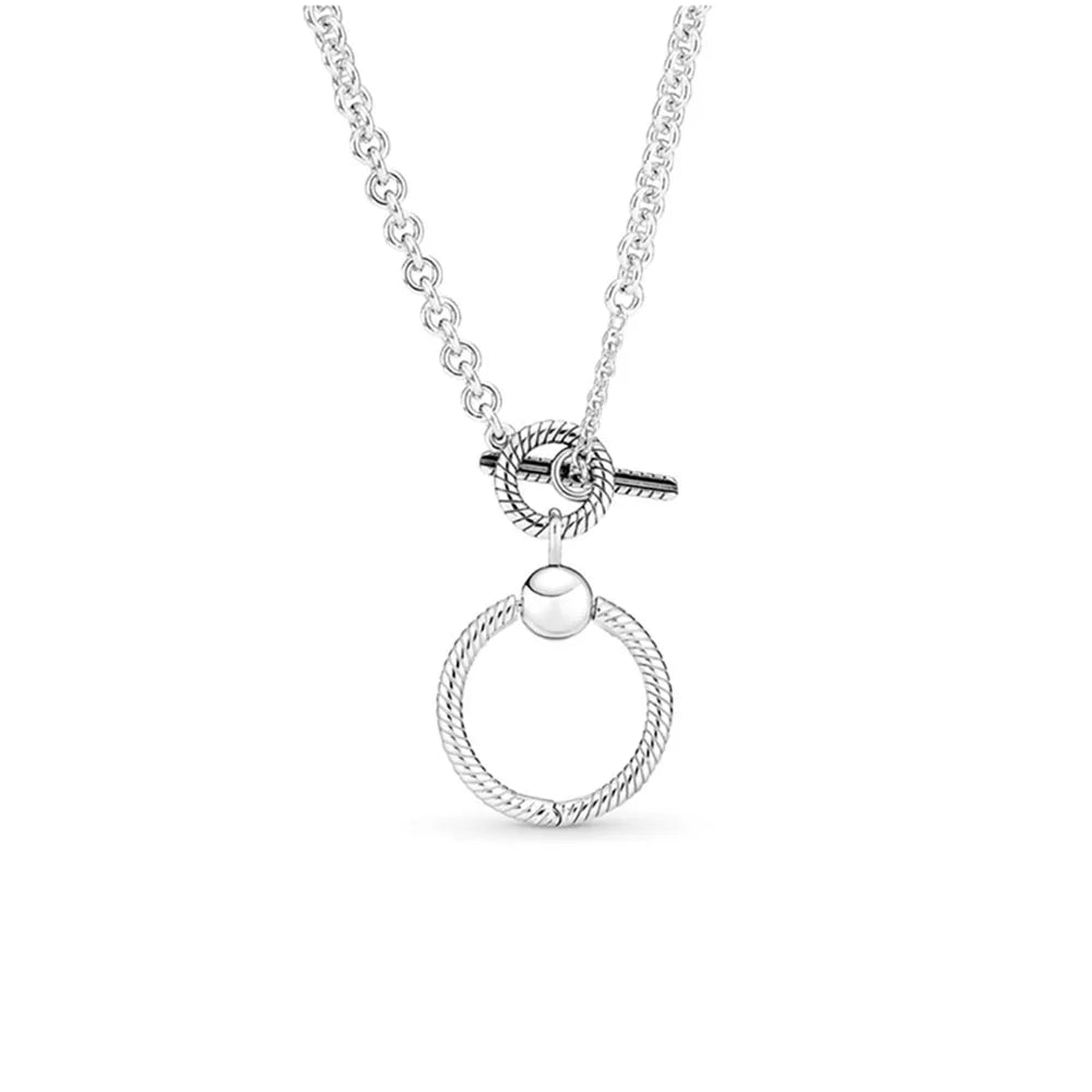 925 Silver Heart & Bow Necklace - Exquisite Women's Jewelry Gift