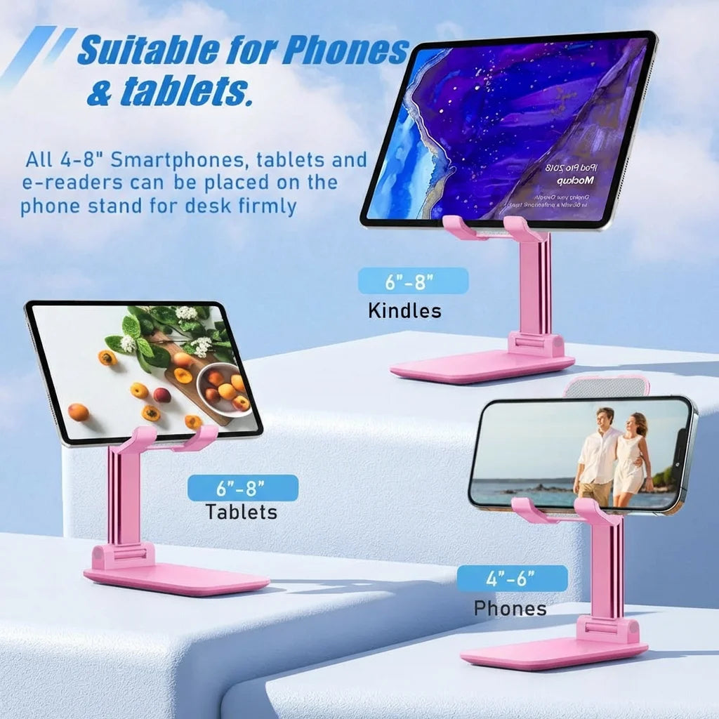 Universal Phone Stand Desktop Phone Holder for iPhone iPad Tablet Adjustable Foldable Portable Stand