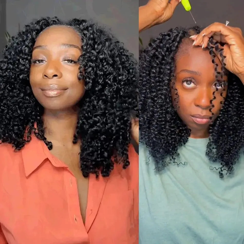 Curly Crochet Human Hair Hair Feather Knotless Pre-Separated Crochet Hair Extensions For Braiding Women Brazilian Human Bundles