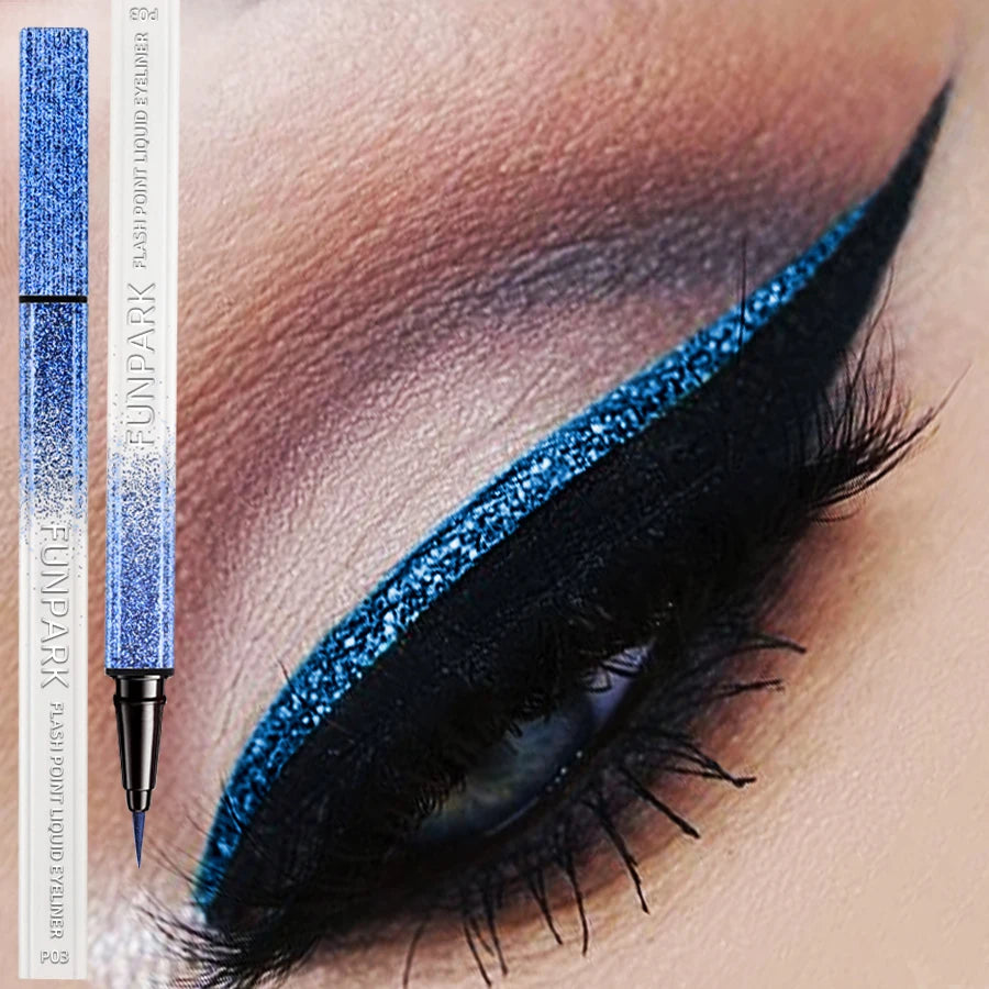 Bule Shimmer Waterproof Eyeliner Pen High-shine Liquid Eyeliner Korean Makeup Easy to Wear Cosmetics Smudge-Proof  Eye Cosmetics