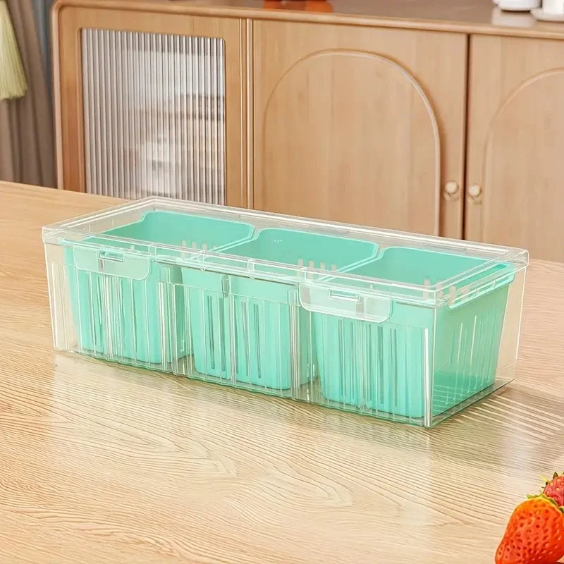 Square Fridge Storage Box Set - Clear Compartment Produce Keeper - photo 8