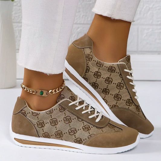 Cross-Strap Designer Sneakers for Women — Breathable Flat Casual Walking Shoes