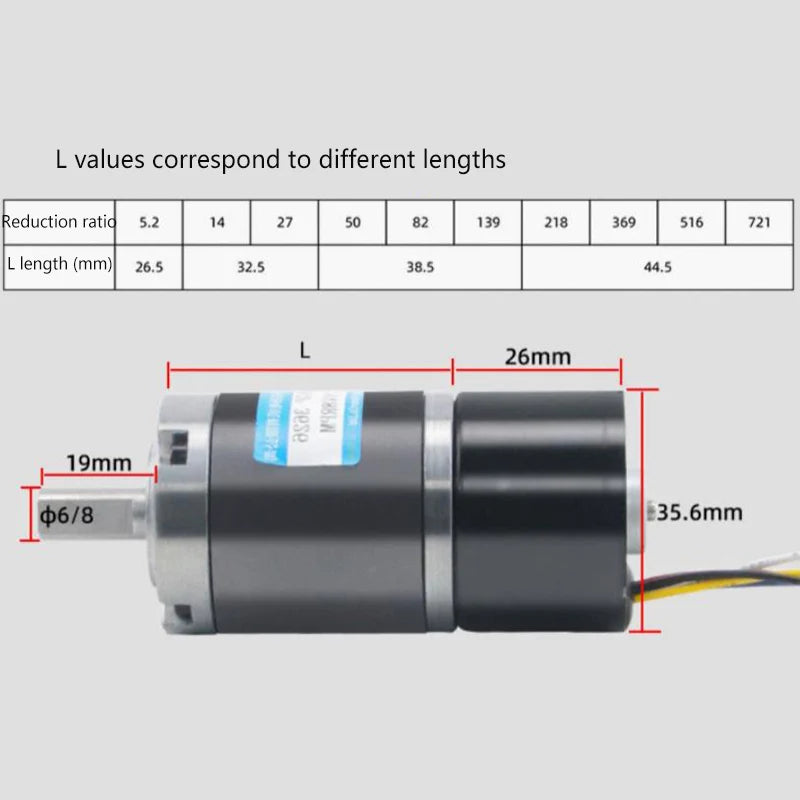 100KG 36MM 3626 12/24V 30000hours miniature large torque speed regulating motor Brushless DC Reduction Planetary Gear Motor MAX
