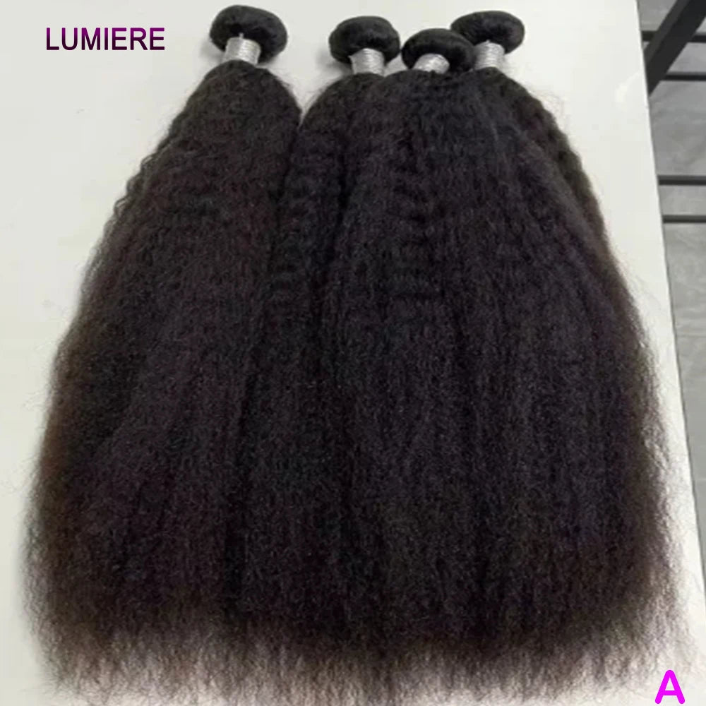 Kinky Yaki Straight Human Hair Bundles Deal Raw Virgin Human Hair Bundles Deal Brazilian Hair Extensions On Sale Clearance