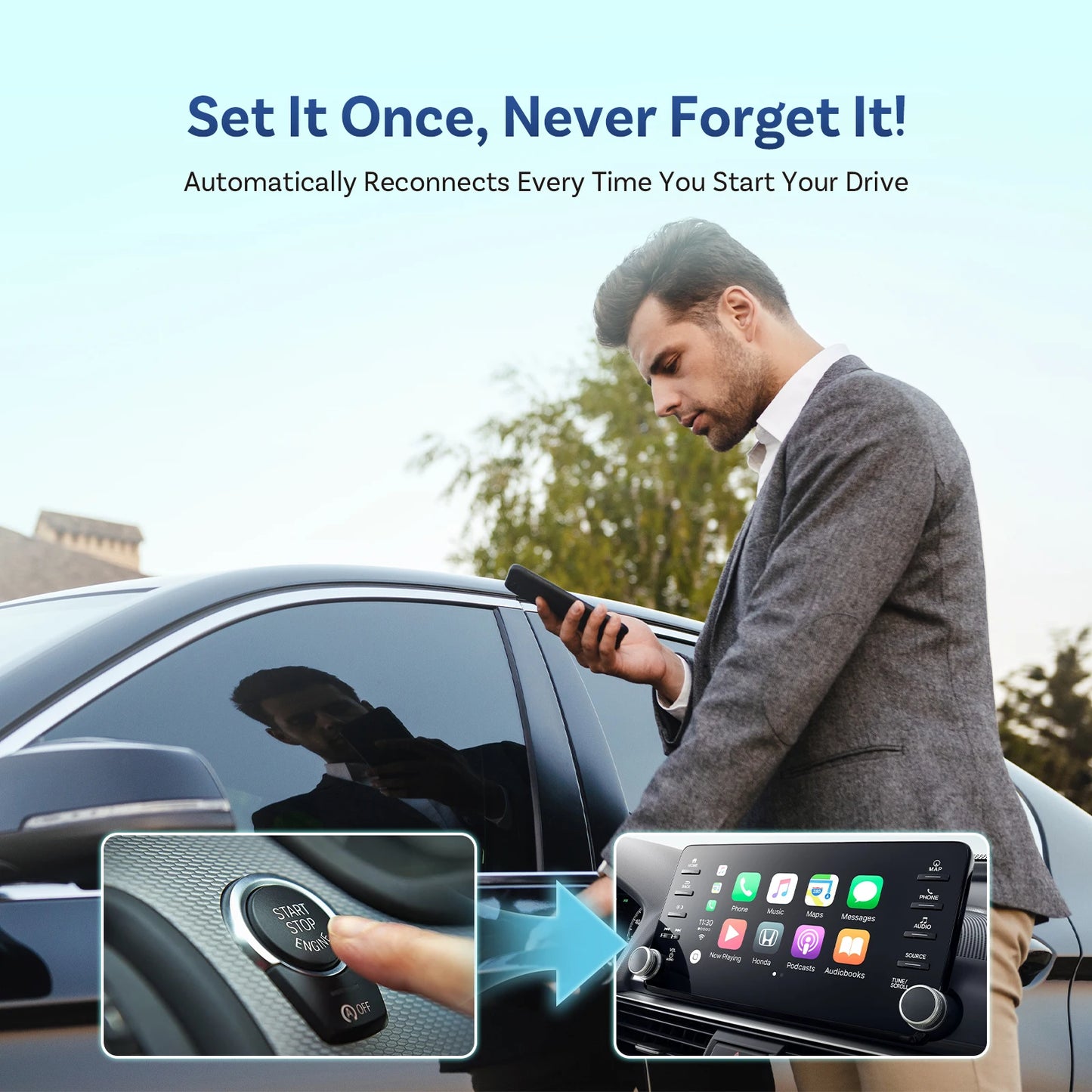 OTTOCAST Play2Video Ultra Wireless CarPlay AI Box Video Streaming for Car YouTube Netflix IPTV Plug&Play for Factory Wired CarPl
