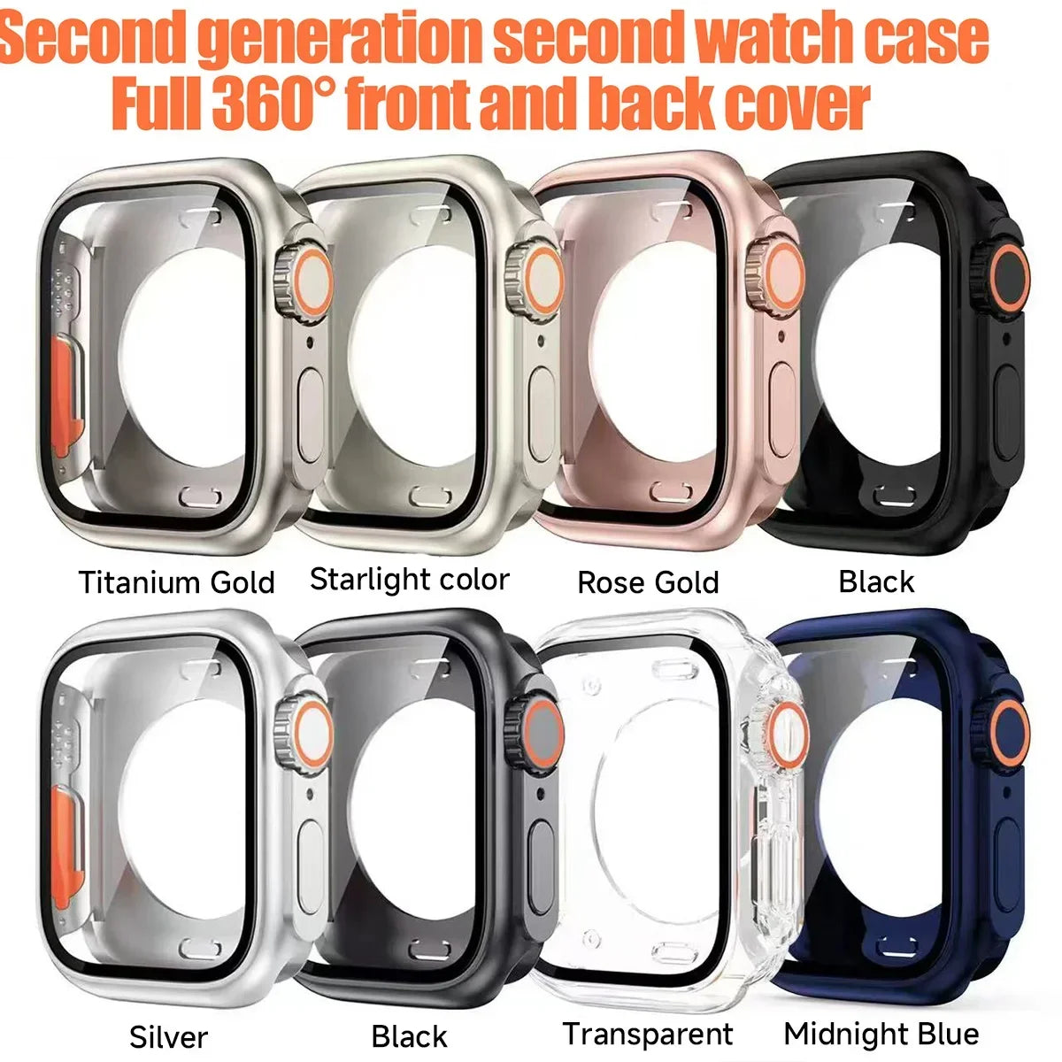 Screen Protector Cover for Apple Watch 46mm 45 44 40 41 42mm Hard PC Front Rear Bumper Case iwatch 10 987 SE 654 Change To Ultra