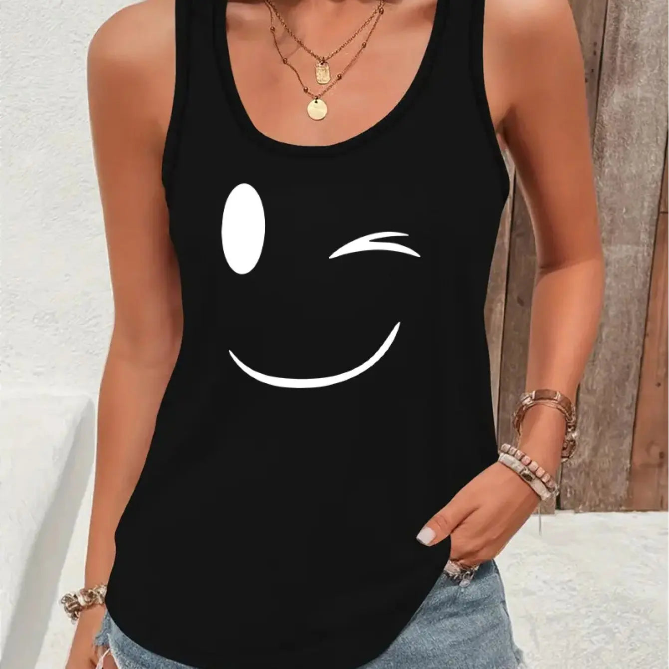 Women's Sexy Tops tshirt black Sleeveless Loose Vest Holiday Style Hawaiian Top Summer White