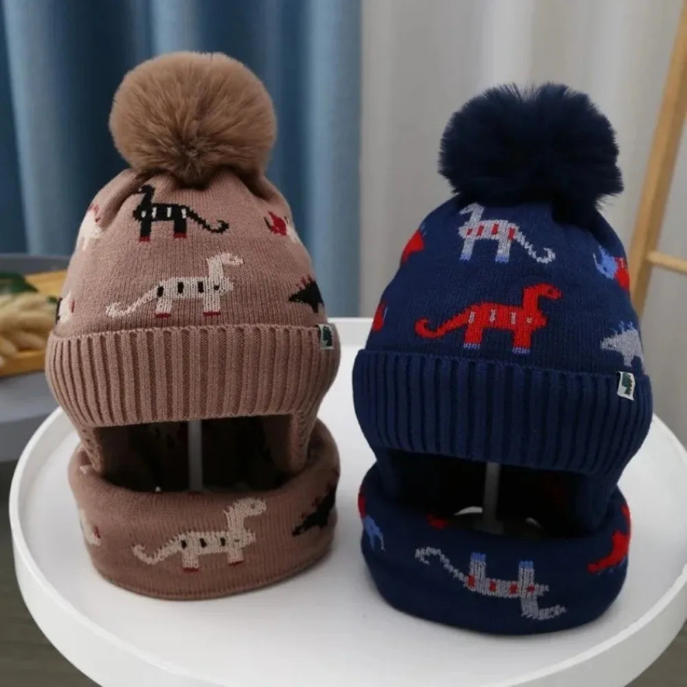 Kids Ear Flap Beanie & Scarf Set - Soft Knit Winter Hat 2 Piece - photo 3