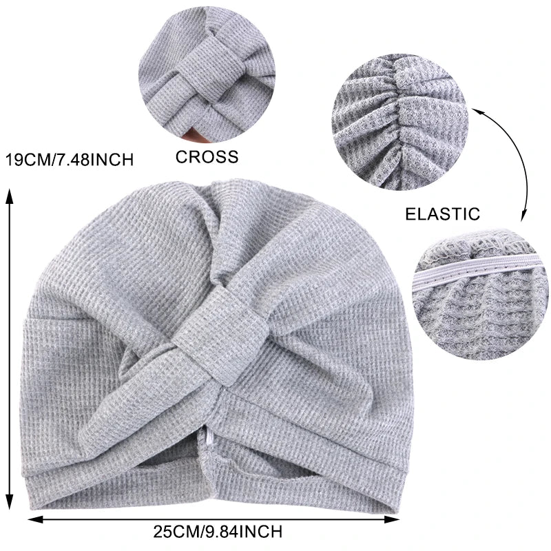 Women's Waffle Cotton Head Scarf Hat
