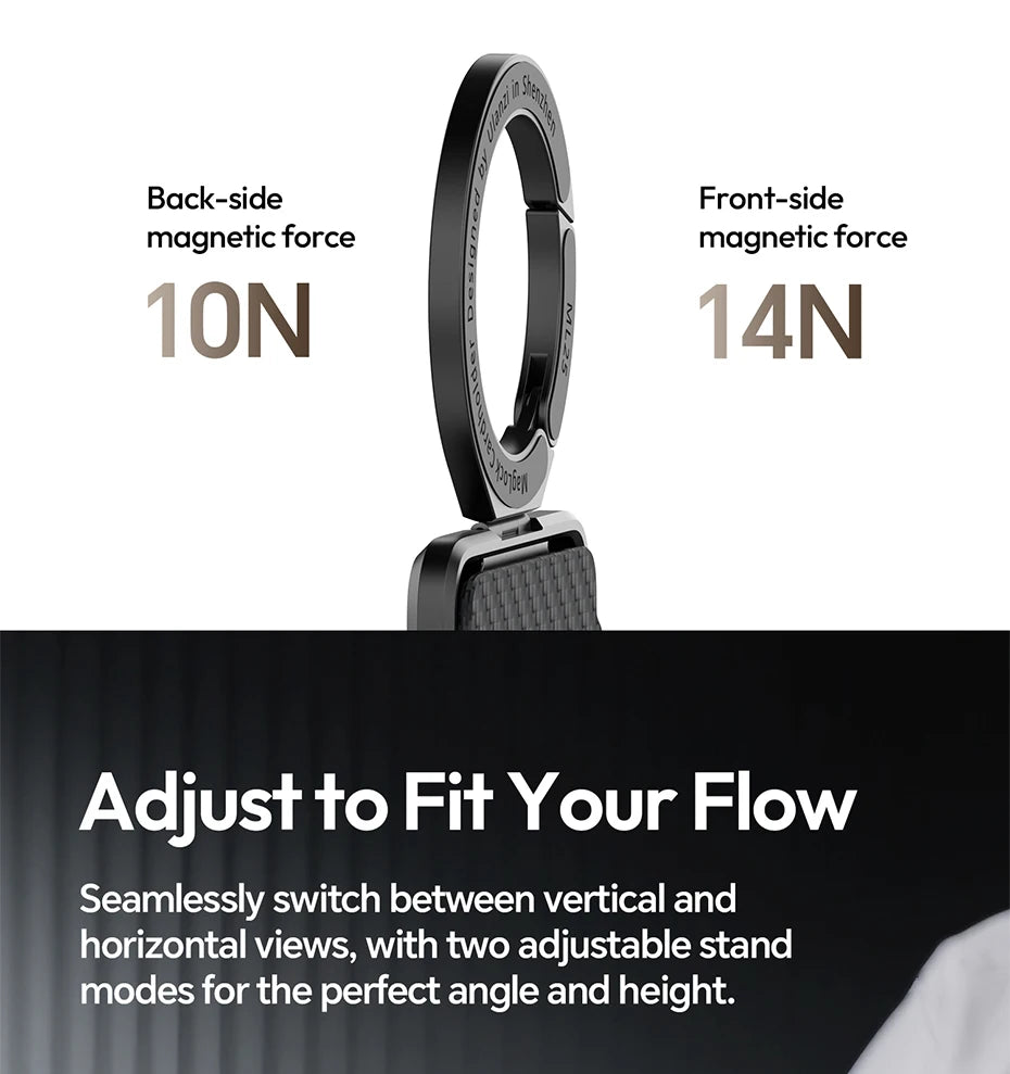Original Ulanzi ML25 Aluminum Alloy Cardholder Phone Stand Double Side Magnetic Ring Portable Anti Scratch Foldable Fit