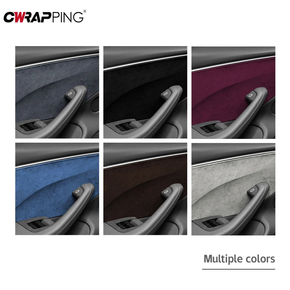 Suede Car Interior Vinyl Wrap — Self-Adhesive Door &amp; Trim Film