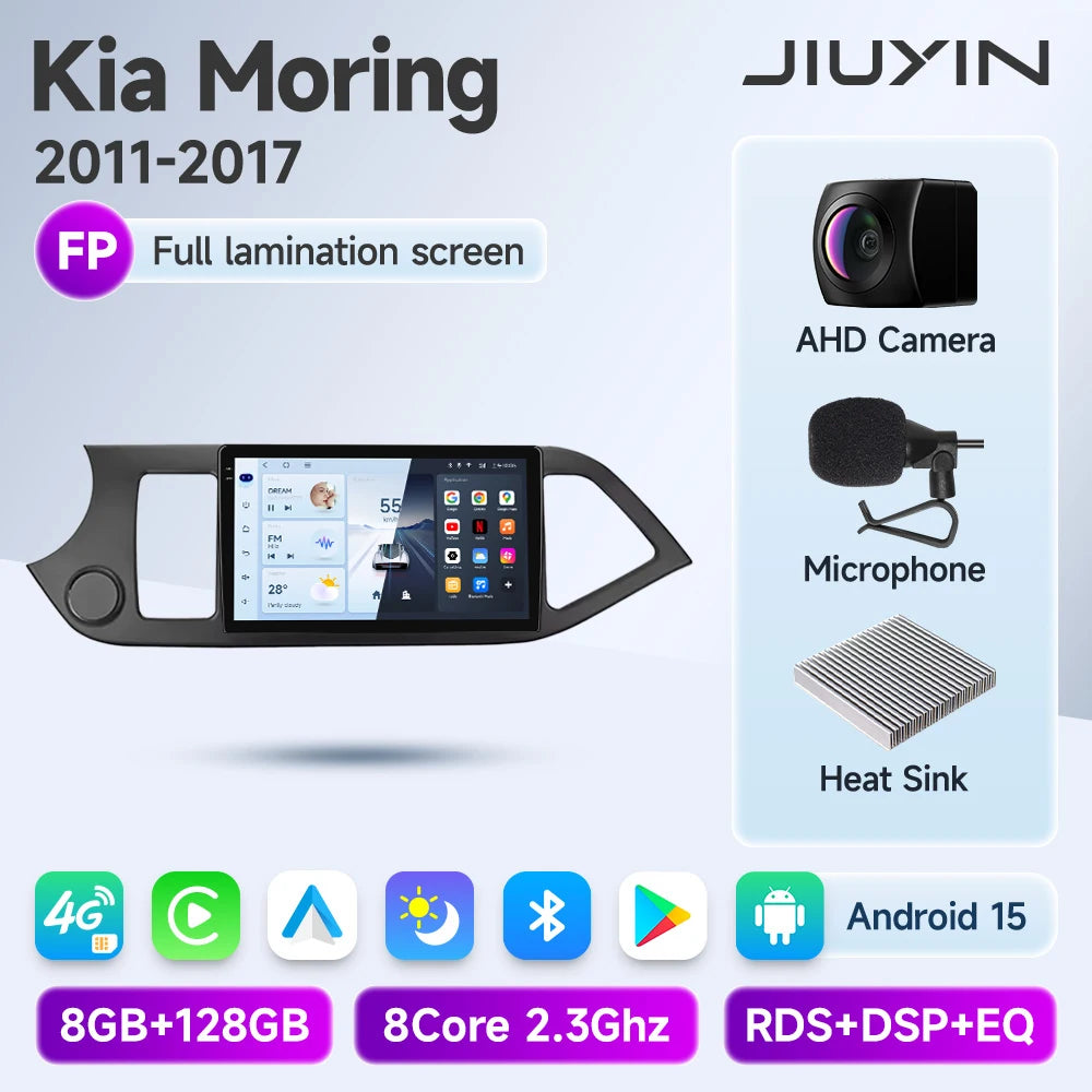 JIUYIN Android 15 Carplay Car Radio Multimidia Video Player For KIA PICANTO Morning 2011-2017 Navigation GPS IPS Head Unit