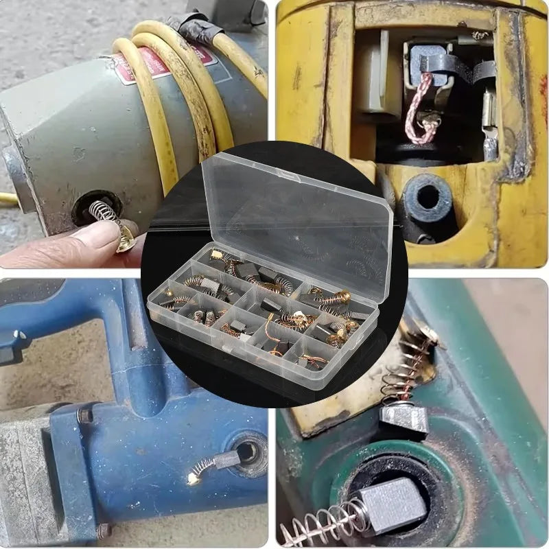 Carbon Brush Repair Kit Power Tool Electric Motor Replacement Parts Chainsaw Hand Drill Angle Grinder Graphite Brush Spring Part
