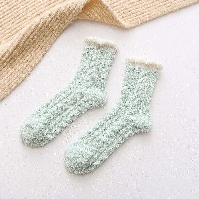 Women's Cat Paw Coral Velvet Socks