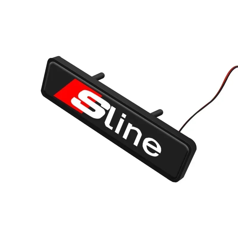 Front Grille Decoration Badge Car Head Grill Emblem LED Light Audi Sline A6 Q3 A3 B5 B6 B7 B8 B9 Q7 8P 8V 8L A5 A4 C6 Car sticke