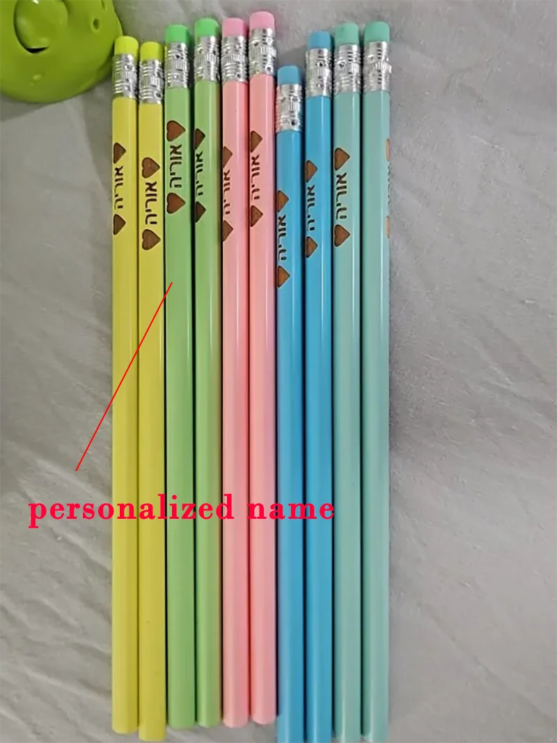 10 pcs Personalised name laser custom engraved pencils case case back to school for party home decoration supplies favors funny