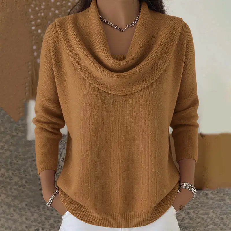 Women's draped neck pullover sweater - view 4
