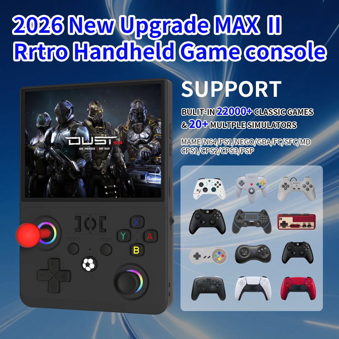 R36 Max2 Retro Console - 4.5" HD Screen, Open-Source Fun
