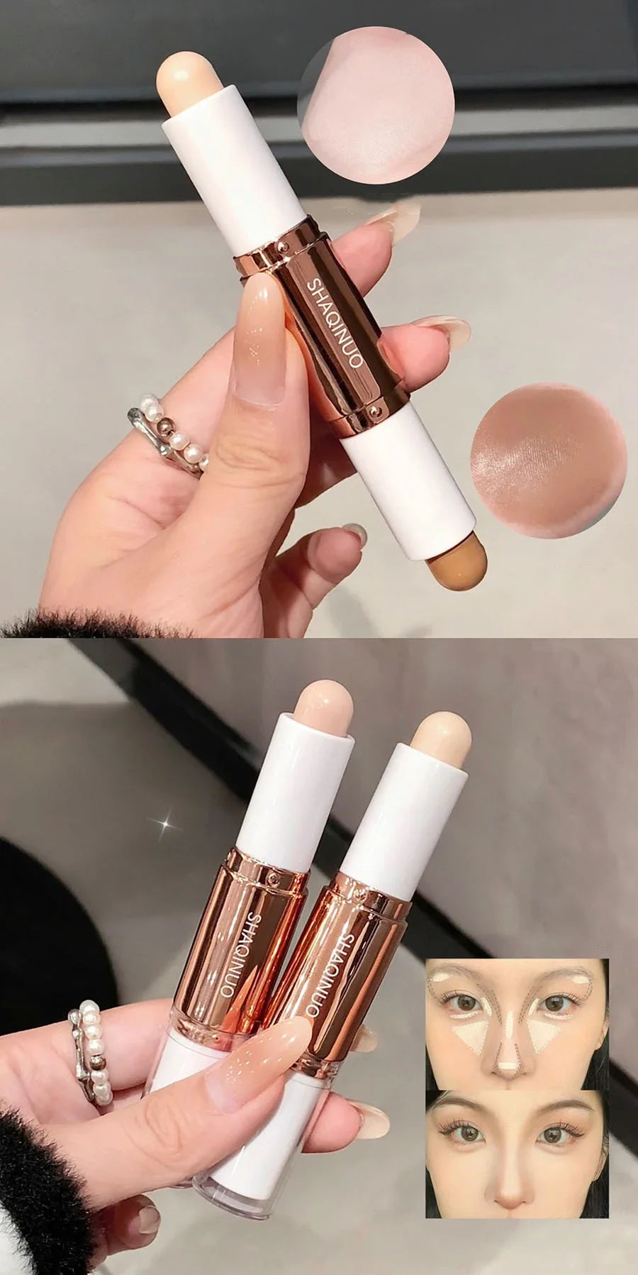 Highlighting&Bronzer Stick Face Brightening Shaping Concealer Pencil 3D Long Lasting Corrector Nose Shadow Contouring Cosmetics