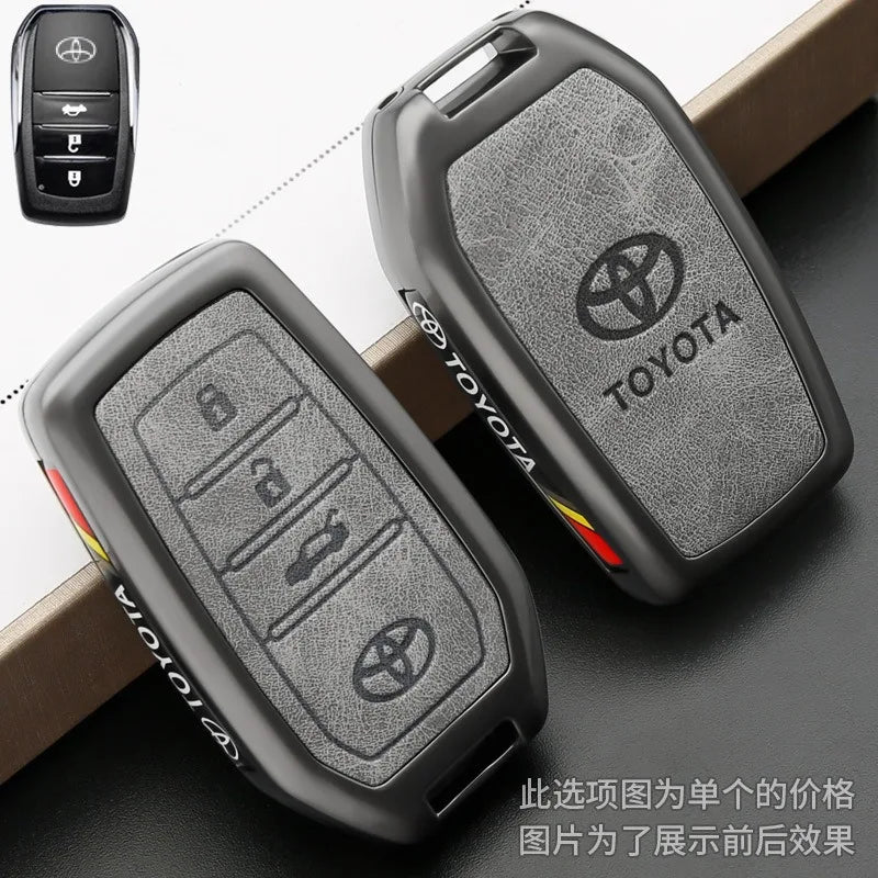 Car Key Case Cover Bag Shell For Toyota C-HR Prius RAV 4 Camry Corolla Land Cruiser 200 Prado Crown TLK 200 Yaris Cross Hilux