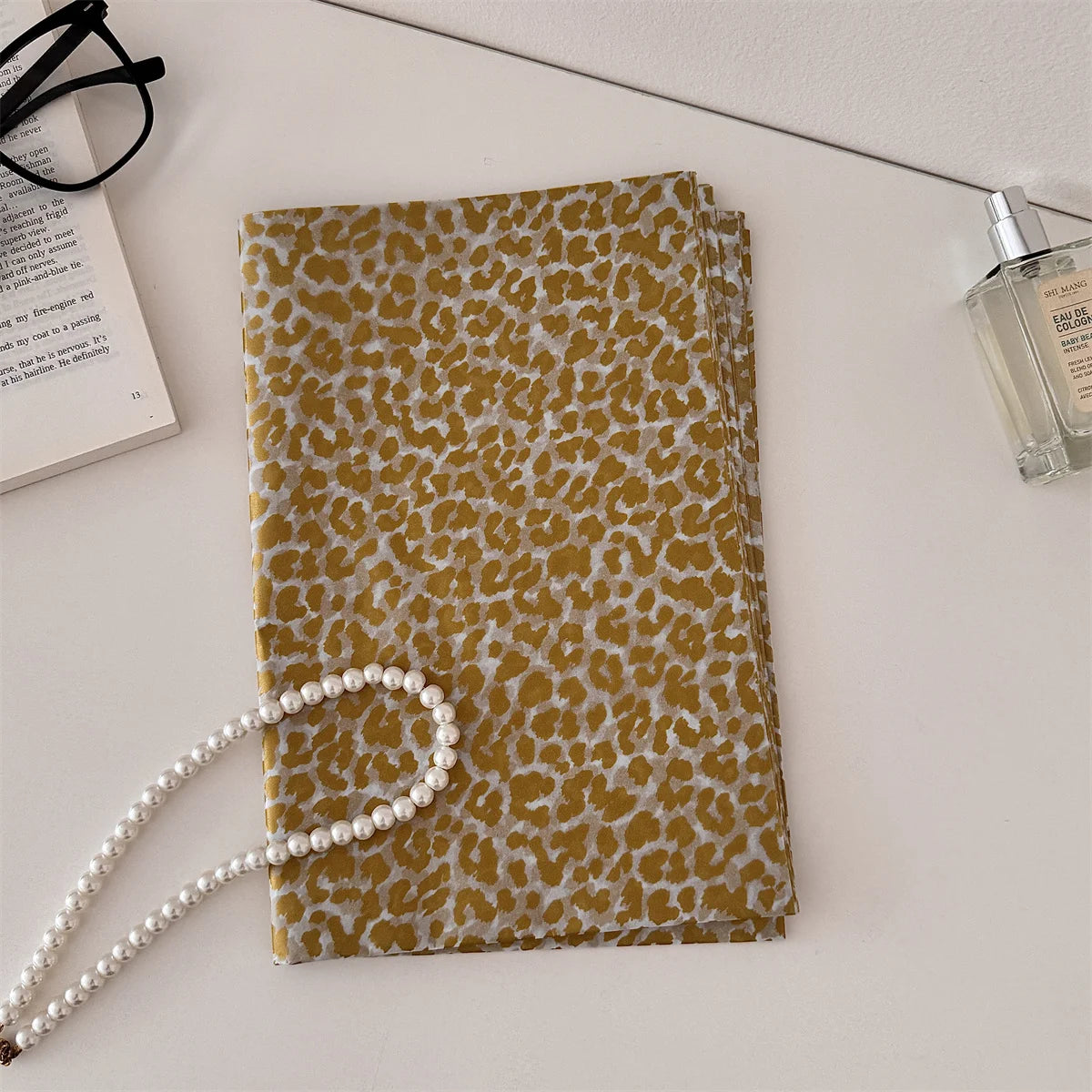 50*70cm Leopard Print Gift Wrapping Paper DIY Handmade Holiday Gift Color Leopard 10 Sheets Per Bag