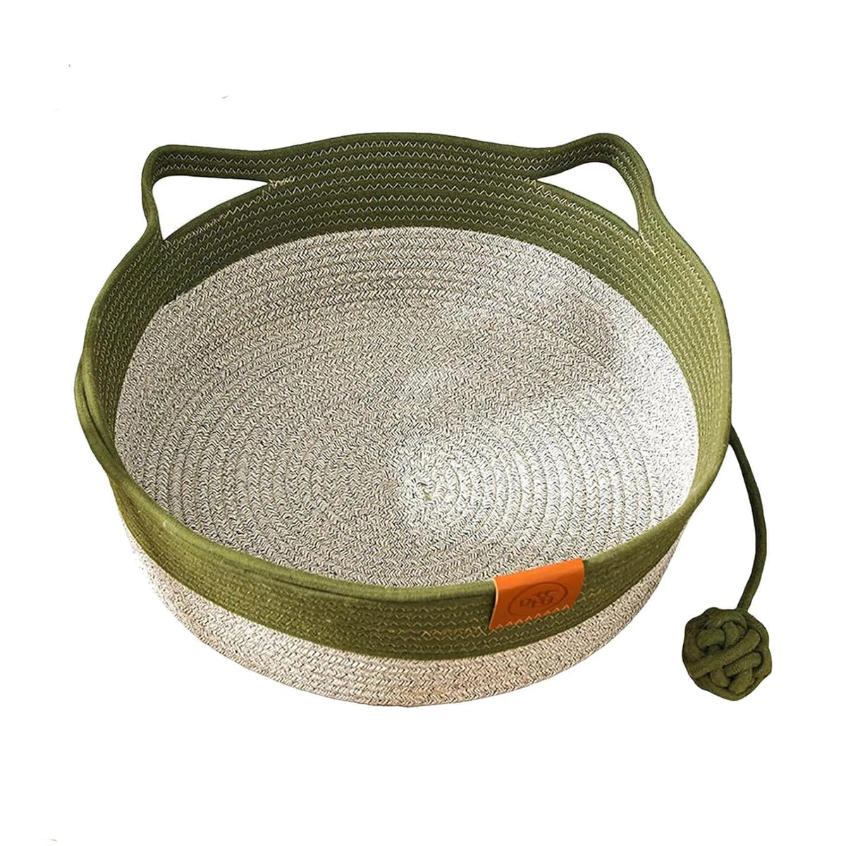 Japanese Pet Cat Bed Round Hand Woven Rattan Cat Beds Summer Cooling Cats Nest Sleeping House Cotton Rope Cat Scratching Baskets