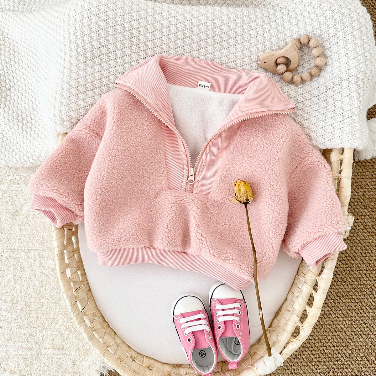 Toddler Sherpa Zip Jacket - Faux Lamb Fleece Winter Coat - photo 6