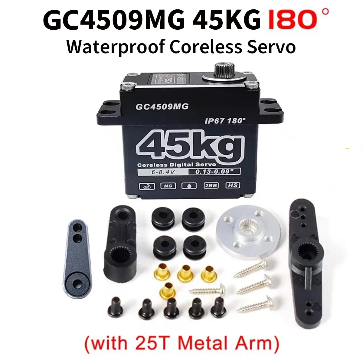 25kg 35kg 45kg RC Servo Metal Waterproof Servo For RC 1/10 1/8 Traxxas TRX4 Axial SCX10 Crawler Car Robot Truck Robot Parts