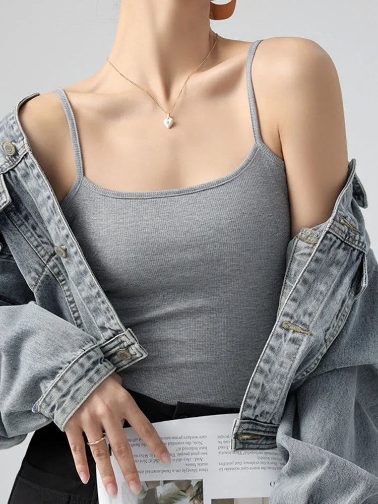 Women's Stretch Spaghetti Strap Tank Top - Versatile & Comfy
